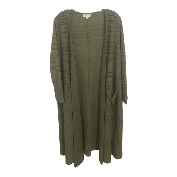 Lularoe Sarah Duster Cardigan Sweater Moss Green - Picture 1 of 6